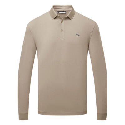J.Lindeberg Florian Long Sleeve Golf Polo Shirt Brindle GMJT15081-U144