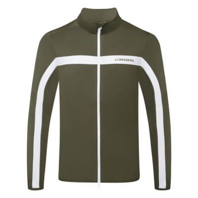 J.Lindeberg Jarvis Full Zip Golf Jacket Forest Green/White GMJS13858-M354