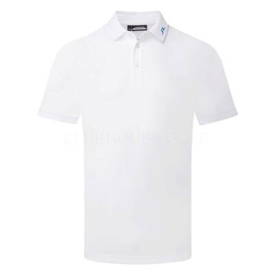 J.Lindeberg KV Print Golf Polo Shirt White/Warp Sonic Blue GMJT13351-0000