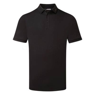 J.Lindeberg KV Print Golf Polo Shirt Black/Warp Forest GMJT13351-9999