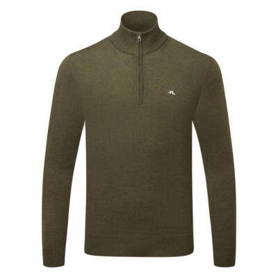 J.Lindeberg Kian 1/4 Zip Golf Sweater Forest Green/White GMKW12908-M354