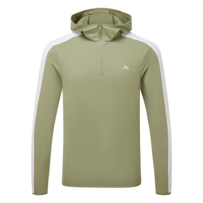 J.Lindeberg Tech 1/4 Zip Golf Hoodie Oil Green GMJS16863-M311