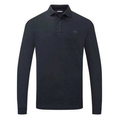 J.Lindeberg Florian Long Sleeve Golf Polo Shirt Navy Melange GMJT13062-6881