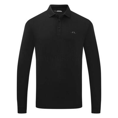 J.Lindeberg Florian Long Sleeve Golf Polo Shirt Black GMJT13062-9999