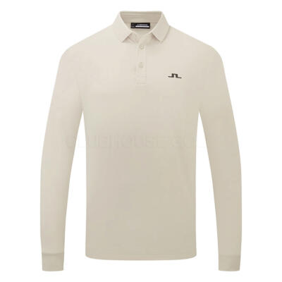 J.Lindeberg Florian Long Sleeve Golf Polo Shirt Moonbeam GMJT13062-U029
