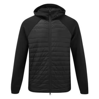 J.Lindeberg Hayden Quilt Hybrid Hooded Golf Wind Jacket Black GMOW13076-9999