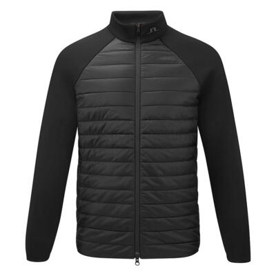 J.Lindeberg Hayden Quilt Hybrid Golf Wind Jacket Black GMOW13075-9999