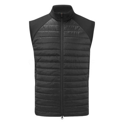 J.Lindeberg Hayden Quilt Hybrid Golf Wind Vest Black GMOW13074-9999