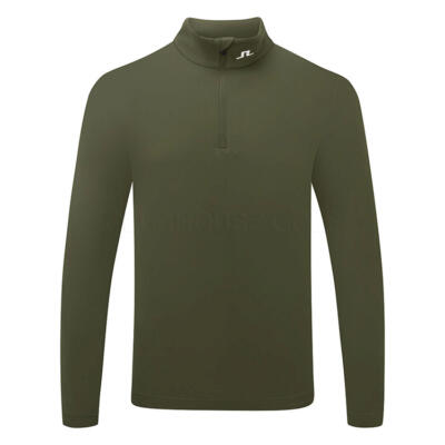 J.Lindeberg Tour Tech 1/4 Zip Golf Sweater Forest Green/White GMJS14361-M354