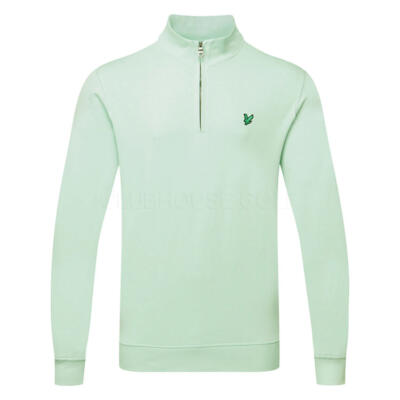 Lyle & Scott Green Eagle 1/4 Zip Golf Sweater Morning Mint ML2038VOTG-Y409