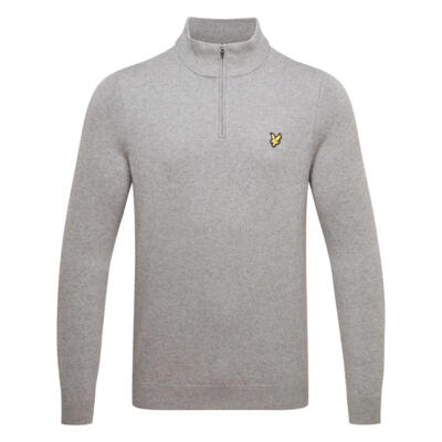 Lyle & Scott Knitted 1/4 Zip Golf Sweater Mid Grey Marl KN2460-T28