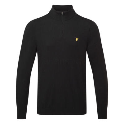 Lyle & Scott Knitted 1/4 Zip Golf Sweater Jet Black KN2460-Z865