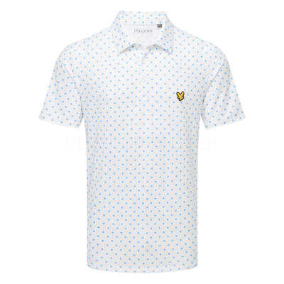 Lyle & Scott Cross Print Golf Polo Shirt White SP2471-626