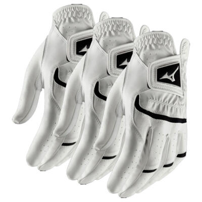 Mizuno Elite Golf Glove (3 Pack) White (Right Handed Golfer)