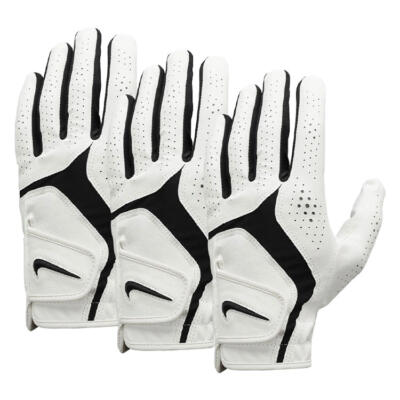Nike Dura Feel X Golf Glove (3 Pack) White/Black (Right Handed Golfer)