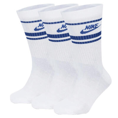Nike Everyday Essential Crew Golf Socks (3 Pack) White/Game Royal DX5089-105