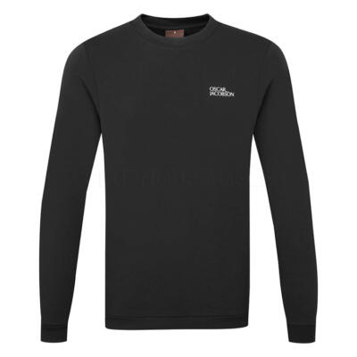 Oscar Jacobson Johnstone Tour Crewneck Golf Sweater Black OJTOP0285-B