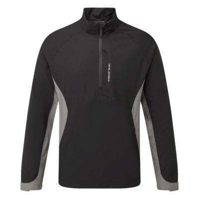 Oscar Jacobson Pinewood 1/4 Zip Waterproof Golf Jacket Black/Pewter OJTOP0262-BP