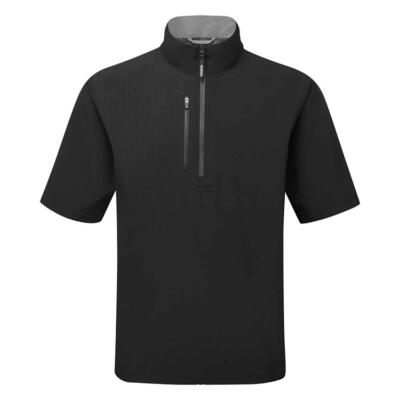 Oscar Jacobson Arlington 1/2 Zip Waterproof Golf Jacket Black/Pewter OJTOP0309