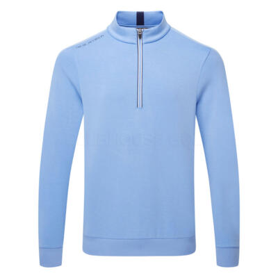 Oscar Jacobson Drew 1/4 Zip Golf Sweater Dodger Blue OJTS0339