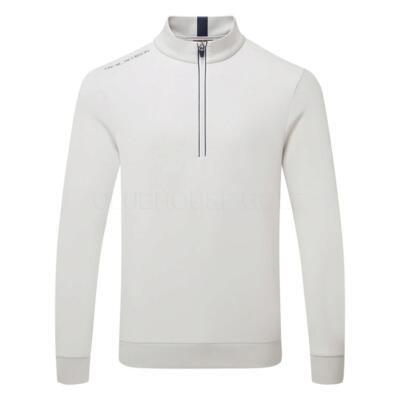 Oscar Jacobson Drew 1/4 Zip Golf Sweater Aluminium OJTS0339