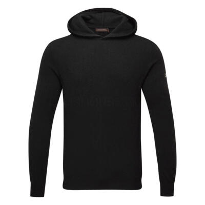 Oscar Jacobson Pascal Merino Blend Knitted Golf Hoodie Black OJKNT0371-BLK