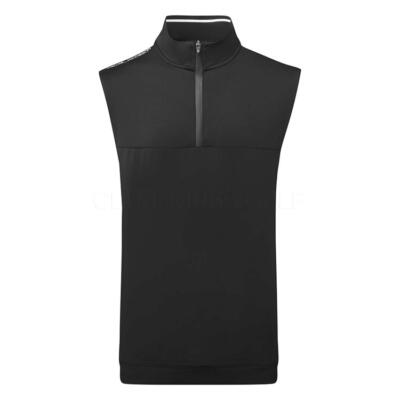 Oscar Jacobson Westland 1/4 Zip Golf Vest Black OJTOP0305-B