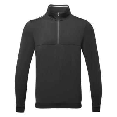 Oscar Jacobson Westland 1/4 Zip Golf Sweater Black OJTOP0299-B