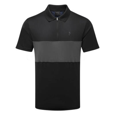 Peak Performance Player Zip Golf Polo Shirt Black/Motion Grey G80210010