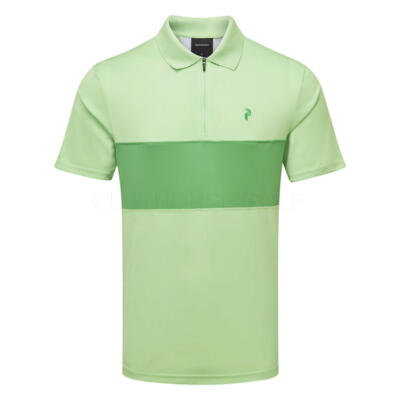 Peak Performance Player Zip Golf Polo Shirt Vivid Green/Peppermint G80210030