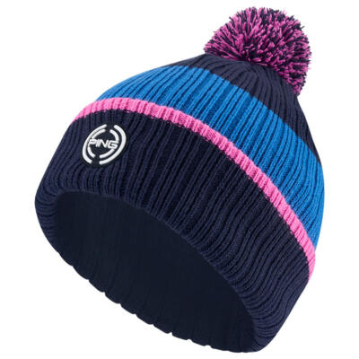 Ping Bassett Knitted Golf Beanie Navy/Tidal Blue Multi P03709-NTM