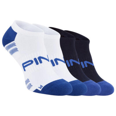 Ping SensorCool No Show Golf Socks (2 Pack) Navy/White Multi P03741-N124