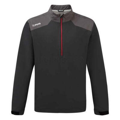 Ping AquaDrive 1/2 Zip Waterproof Golf Jacket Black/Asphalt P03758-B3ES