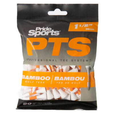 Pride PTS Bamboo 1 1/2" Golf Tees Orange (90 Pack)