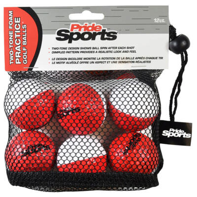 Pride Sports Two-Tone Foam Practice Golf Balls (12 Pack)