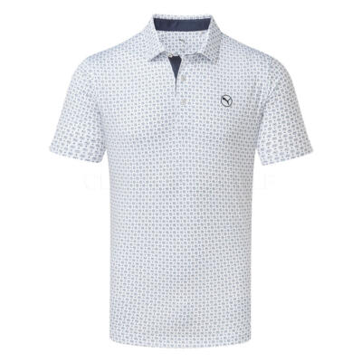 Puma Pure 2.0 Circle Cat Golf Polo Shirt White Glow/Deep Navy 632248-01
