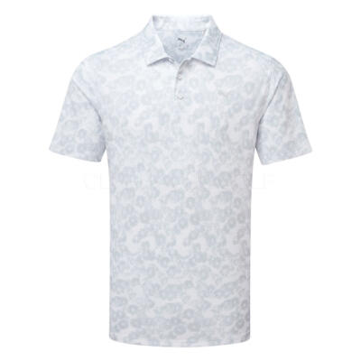 Puma Pure 2.0 Floral Golf Polo Shirt White Glow 635183-01