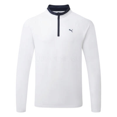 Puma Pure 3.0 1/4 Zip Golf Sweater White Glow/Deep Navy 635475-01