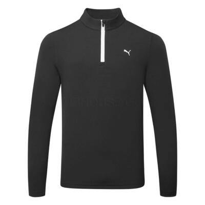 Puma Pure 3.0 Texture 1/4 Zip Golf Sweater Puma Black/White Glow 635476-01