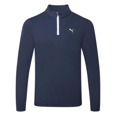 Puma Pure 3.0 Texture 1/4 Zip Golf Sweater Deep Navy/White Glow 635476-02