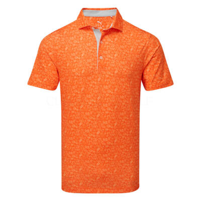 Puma MATTR Peach Stand Tour Logo Golf Polo Shirt Rickie Orange 630579-04