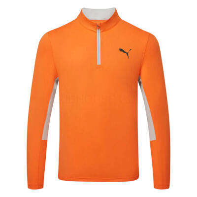 Puma Pure 2.0 1/4 Zip Tour Logo Golf Sweater Rickie Orange 628858-08
