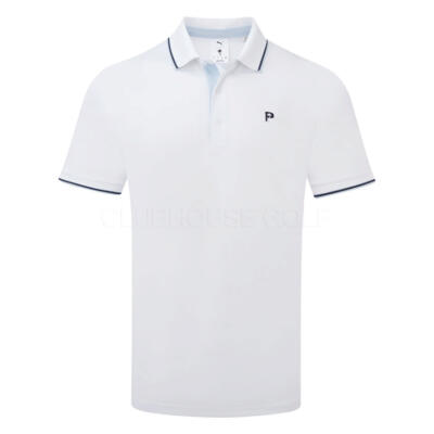 Puma x Palm Tree Crew Tipped Golf Polo Shirt White Glow/Haute Tropic 630034-04
