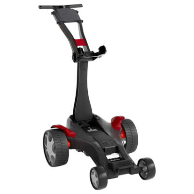 Stewart Q Follow Electric Golf Trolley Black/Red 18 Hole Lithium Battery