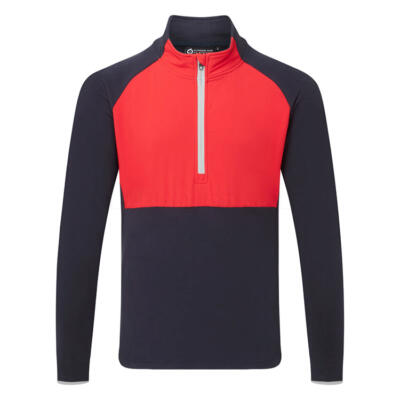 Sunderland Sahara Mid Layer Golf Top Navy/Red/Silver SUNMC97-SAH