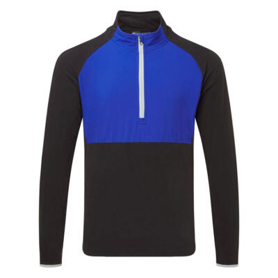 Sunderland Sahara Mid Layer Golf Top Black/Electric Blue/Silver SUNMC97-SAH