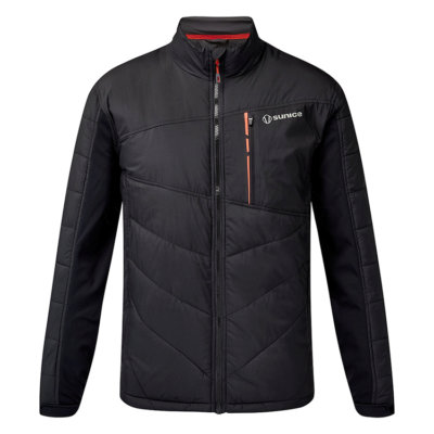 Sunice Forbes Padded Thermal Golf Wind Jacket Black Scarlet Flame Clubhouse Golf