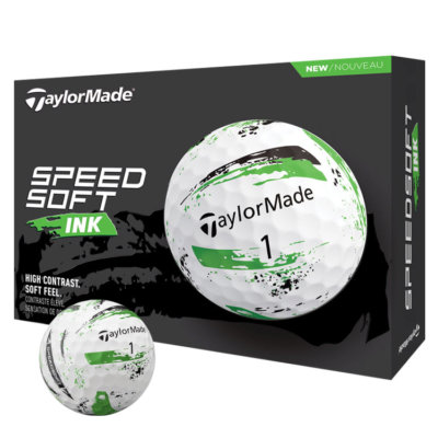 TaylorMade SpeedSoft Ink Golf Balls White/Green