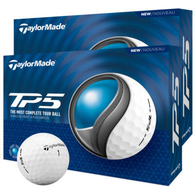 TaylorMade 2025 TP5 Golf Balls (Double Dozen) White