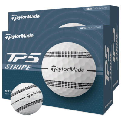 TaylorMade 2025 TP5 Stripe Golf Balls (Double Dozen) White